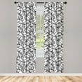 thumbnail image 3 of Ambesonne Floral Curtains, Baroque Blooms Vintage, Pair of 28"x84", Black and White, 3 of 5