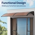 thumbnail image 3 of Polycarbonate Window Door Awning Canopy Brown with Black Bracket 40 Inch x 80 Inch, 3 of 8