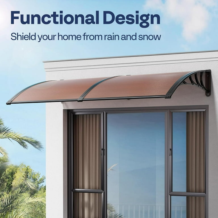SPECSTAR, Polycarbonate Window Door Awning, 40 Inch x 80 Inch