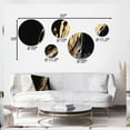 thumbnail image 4 of Designart "Marble Medley Gold and Black II" Abstract Marble Metal Wall Art Set of 5 Piece, 4 of 5