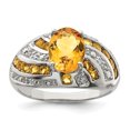 thumbnail image 1 of 925 Sterling Silver Citrine Diamond Ring Gemstone, 1 of 6