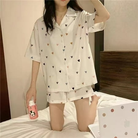 

CoCopeaunt Pijamas Women Pyjamas Cute Cow Print Pajamas Casual Comfortable Homewear 2 Piece Set Sleepwear Female Summer Dropshipping