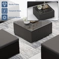 thumbnail image 5 of SUNCROWN 5-Piece Outdoor Patio Sectional Furniture Set, Wicker Modular Conversation Sofa with Coffee Table, Ottoman, and Dark Gray Cushions, All-Weather Rattan Sectional for Backyard, Garden,Grey, 5 of 7
