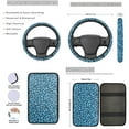 thumbnail image 3 of Yuyamidu Blue Leopard Print Auto Seat Cover Full Set 13 PCS Car Accessories Set with Steering Wheel Cover Armrest Cover Seatbelt Shoulder Pad Cup Mat Key Ring, 3 of 6
