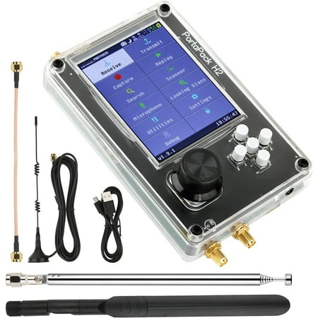 CNV Portapack H2 3.2in TFT Screen SDR Radio,1MHz-6GHz Radio Transceiver with Antennas,2000mhA Long-Life Rechargeable Battery Communication Radio Transceiver ABS Shell(Plastic 5-piece set)