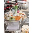 thumbnail image 4 of Outdoor Tablecloth with Umbrella Hole and Zipper, Orange Green Fall Round Table Cloth 54 Inch Waterproof Tablecloth, Pumpkins Botanical Thanksgiving Rustic Picnic Table Cover for Patio Camping, 4 of 7