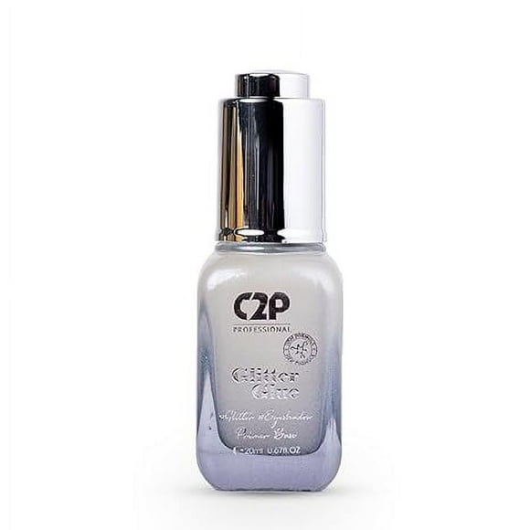 C2P Colle Pailletée Pro / Adhésif Longue Durée, Imperméable, à Séchage Rapide pour Ombres à Paupières et pigments en Vrac, et Liquide Pailleté Bidirectionnel avec Adhésif Compte-Gouttes pour Maquillage des Yeux