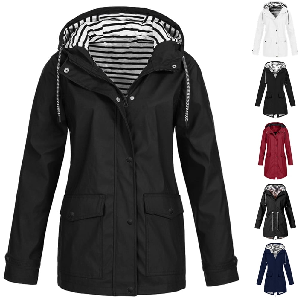 K-way London Fog Fille Taille S 7/8 Bleu Et Rose Avec Capuche - Occasion Très Bon état