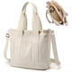 thumbnail image 1 of Handväska canvas, tote bag dam axelväska dam, canvas tote bag axelväska shopper med dragkedja för vardag, skola, shopping, arbete, resor, 1 of 5