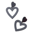 thumbnail image 1 of ZheElen Multiple Colors Available Love Heart Shaped Earrings For Fashionable Statement Love Heart Earrings Grey, 1 of 6