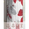 thumbnail image 6 of Red Floral Sheer Curtains 72 inches Long 2 Panels Set Vintage Flowers Sheer Window Curtain Rod Pocket Voile Drapes for Living Room/Bedroom, Each 52" W x 72" L, 6 of 7