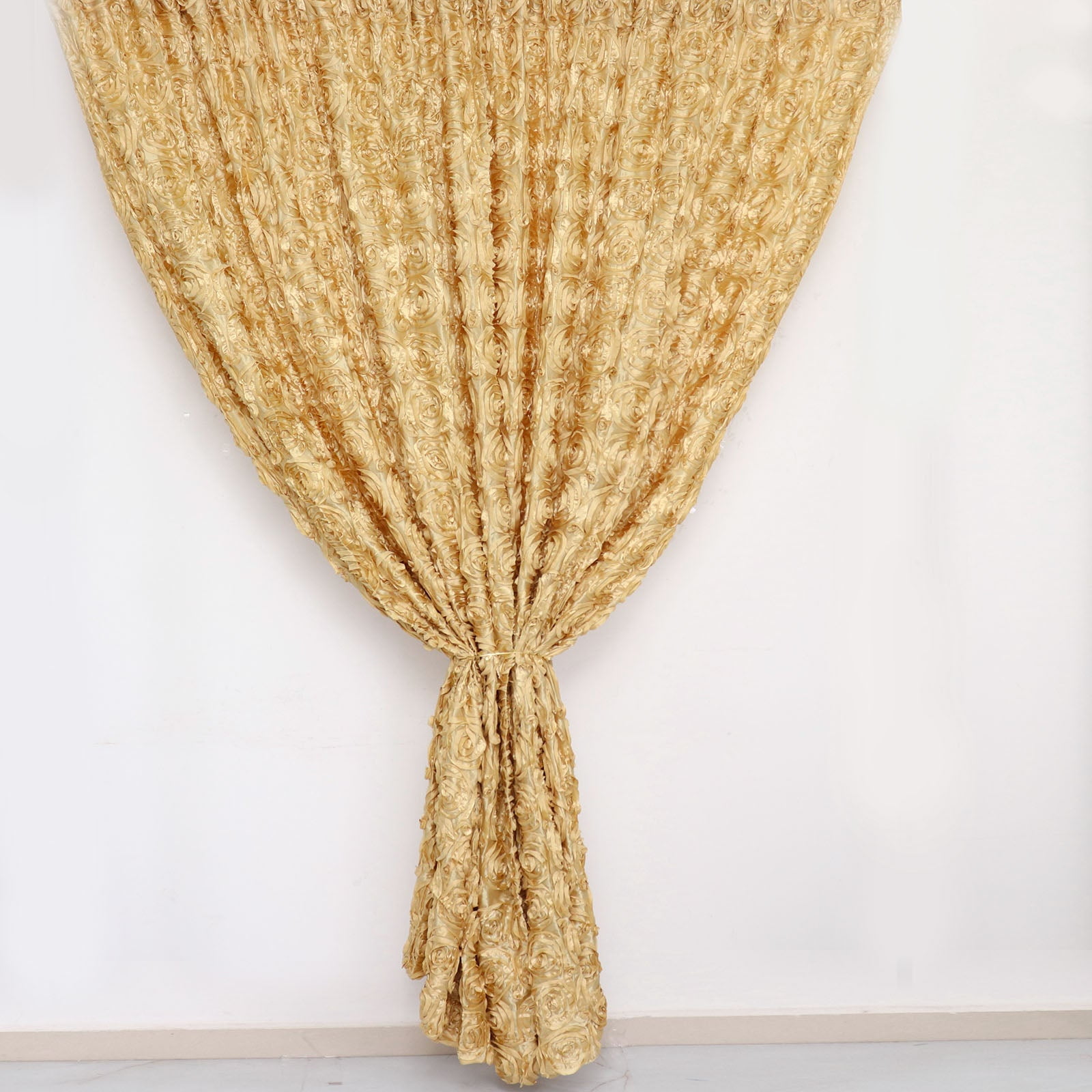 Efavormart 8ftx8ft Champagne 3D Floral Satin Rosette Backdrop Panel, Photo Booth Backdrop ...