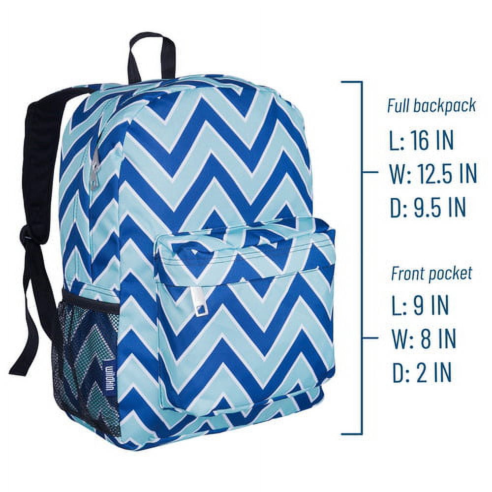 Wildkin Kids 16 Inch Backpack for Boys and Girls, Features Padded Back & Adjustable Straps (Chevron Blue)