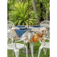 thumbnail image 2 of Outdoor Tablecloth with Umbrella Hole and Zipper, Orange Fall Round Table Cloth 54 Inch Waterproof Tablecloth, Thanksgiving Pumpkins Weeping Maple Leaf Picnic Table Cover for Patio Camping, 2 of 7