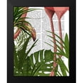 thumbnail image 2 of Fab Funky 12x14 Black Modern Framed Museum Art Print Titled - Flamingo Peering, 2 of 5