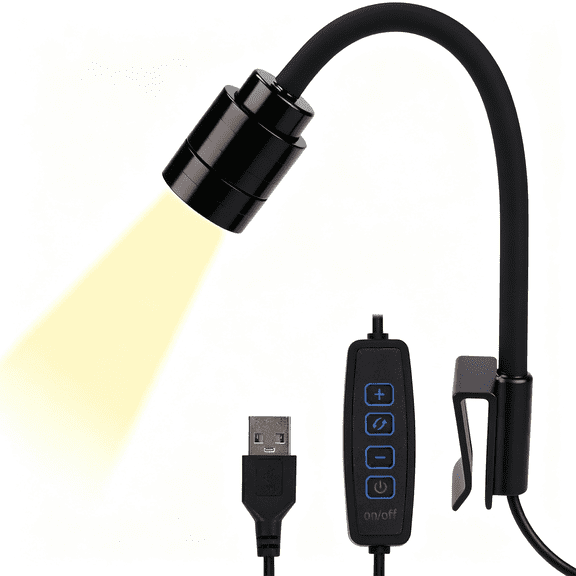 HIBIBUD Mini Aquarium Spotlight with Gooseneck Clip-On Lamp,Adjustable Beam Angle&Tri-Color Light,Dimmable Aquarium Plant Light for Fish Tank Decor