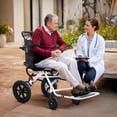thumbnail image 6 of SHUO Y Portable Folding Transport Wheelchair, 20 Inches Ultra-Light Wheelchair (Only 14lbs) with Telescopic Handle & 12 Inches Rear Wheels, Wheelchairs for Adults and Seniors, Support 120kg, 6 of 6