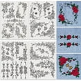 thumbnail image 1 of 38Pcs Rose Lace 4 Sheets Water Soluble Embroidery Pattern Stabilizers Stick and Stitch Embroidery Stickers Hand Sewing DIY Rose Lace Embroidery Papers, 1 of 9