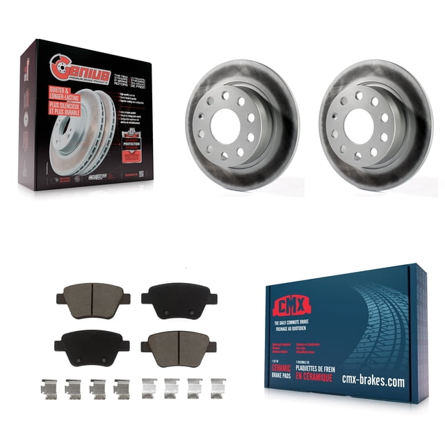 Transit Auto Rear Coated Disc Brake Rotors and Ceramic Pads Kit for Car Volkswagen Jetta Eos Audi A3 GTI KGC-101755