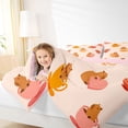 thumbnail image 3 of Erosebridal Boys Girls Cartoon Capybara Bedding Comforter Set 7pcs,Kids Cute Love Heart Queen Bedding Sets,Pink Reversible, 3 of 6