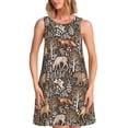 thumbnail image 1 of Balery Moose fox bear leaf tree Vestidos de verano para mujer con estampado: vestido holgado sin mangas, vestido playero informal y cómodo para días calurosos., 1 of 7