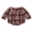 Red Brown, variant on RUINIXCW Newborn Baby Girl Spring Fall Clothes Gingham Plaid Bubble Romper One Piece Outfit 0 3 6 9 12 18 Months Sweet Long Sleeve Button Front Doll Collar Jumpsuit Playsuit