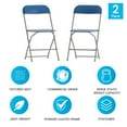 thumbnail image 6 of Emma + Oliver Set of 2 Plastic Folding Chairs - 650 LB Weight Capacity Lightweight Stackable Folding Chair in Blue, 6 of 15