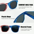 thumbnail image 6 of PMU Patriotic Glasses American Flag Sunglasses US Stars and Stripes Vintage Retro Classic Eyewear Party Props Red, White and Blue (1/Pkg) Pkg/3, 6 of 6