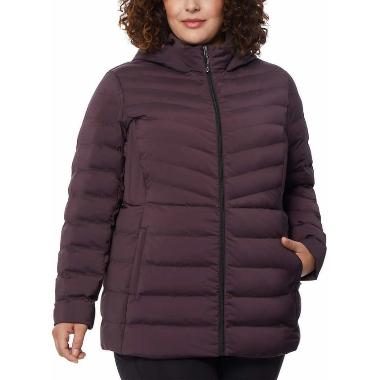 32 Degrees Heat Women s Hooded 4 Way Stretch Jacket Acai Berry Small Walmart