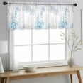 thumbnail image 2 of Coastal Blue Valance Curtains for Kitchen/Living Room/Bathroom/Bedroom Window, Rod Pocket Small Topper Half Short Window Curtains Voile Sheer Scarf, Ocean Coral Starfish Jellyfish Seahorse 54"x18", 2 of 8