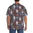 thumbnail image 5 of Naloa Forest Cute Owl Men's Loose Fit Cuban Collar Short-Sleeve Shirt with Button-down and Chest Pocket for Everyday Wear Outings - 3X-Large, 5 of 7