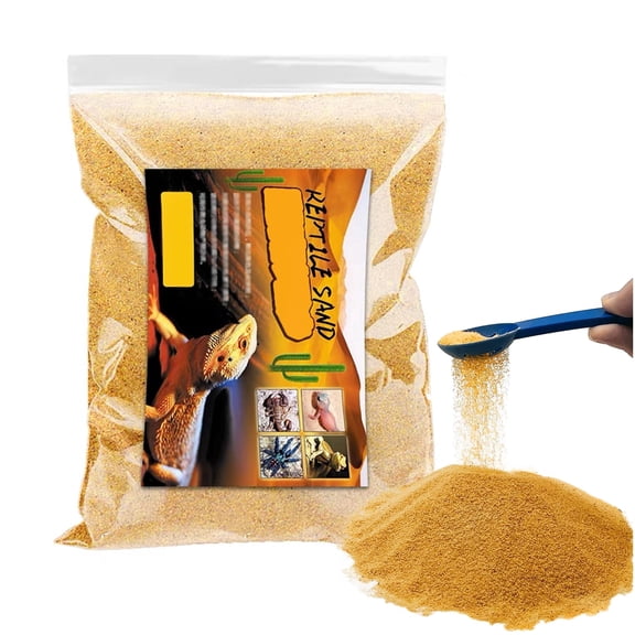 kathson Reptile Sand Bearded Dragons Substrate Sands Lizard Terrarium Bedding Desert Blend for Snakes Geckos Chameleon Tortoise Frogs Scorpion Invertebrates Amphibian 2.2lb(Yellow)