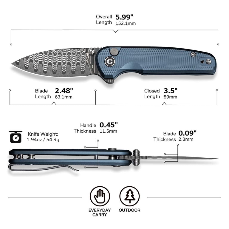 CIVIVI Mini Shakan Pocket Folding Knife with 2.48