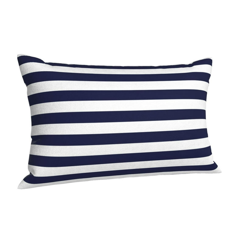 クッションカバー Cushion Cover navy line Disketp Pillow Covers Navy Blue And White Stripes Pattern Throw