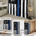 thumbnail image 4 of Bathroom Shower Curtain Independence Day American Flag Waterproof Shower Curtains with Hooks, Retro Blue Black Stripes Bath Curtains Bathtub Curtain Home Decor 72x72in, 4 of 9