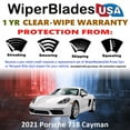 thumbnail image 2 of 2021 Porsche 718 Cayman Beam Wiper Blades Wipers w/1yr Warranty (Set of 2) (WiperBladesUSA), 2 of 5