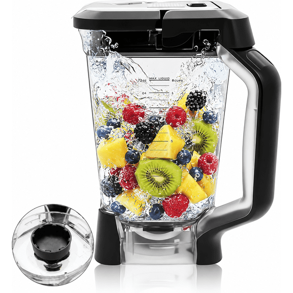 72 oz XL Pitcher with Lid Compatible with Ninja Blender BL660 BL770 BL771 BL773 BL740 BL780, Replacement Blender Jar Cup Container, Blade Not Included