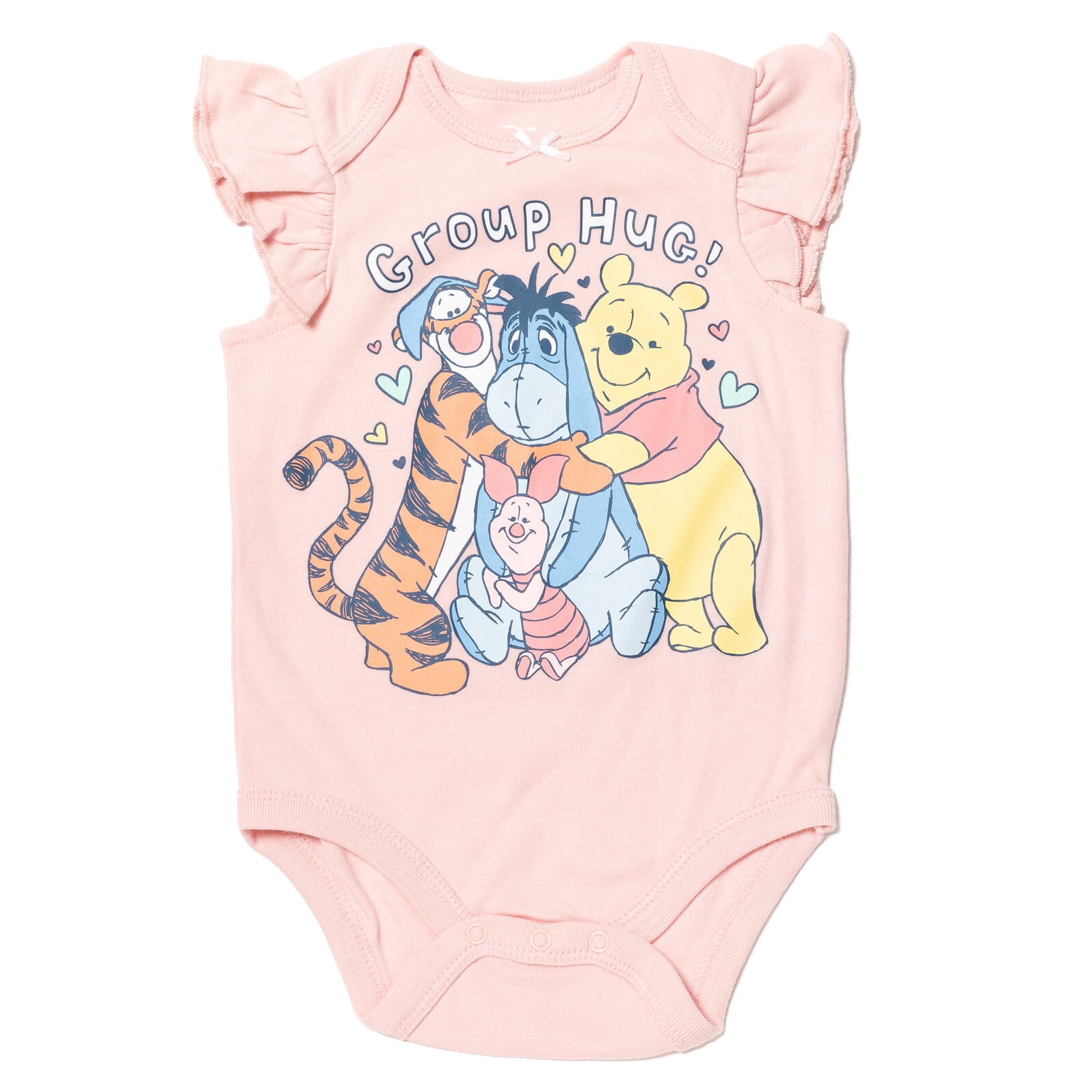 Disney Winnie the Pooh Eeyore Tigger Newborn Baby Girls 5 Pack Bodysuits Newborn to Infant