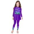 thumbnail image 1 of CHICTRY Maillot de Bain à Manches Longues pour Filles Robe de Plage Protection Éruption Violette 16, 1 of 6