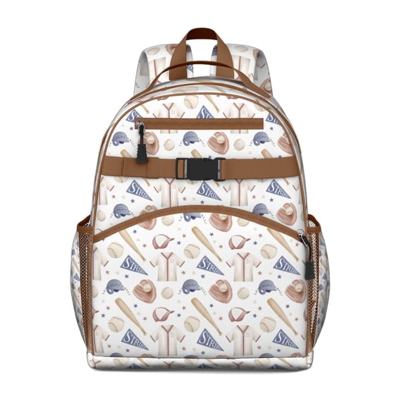 Baseball Uniform Pattern Backpack for School,Cute School Bag,Schoolbag with Adjustable Shoulder Straps & Padded Back,15.25"x11.5"x5.25"