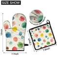 thumbnail image 6 of Colorful Polka Dot Pattern Kitchen Oven Mitt and Pot Holder Sets 2 Pcs for Baking, Cooking and Grilling, Heat Resistant Up To 392 °F, 6 of 7