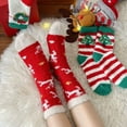 thumbnail image 6 of Bwiyojiz Home Decor Christmas Decorations Decoration Count 2pcs Fuzzy Socks Women's Cute Plushy Stockings Warm-Foot Corals Fleece Sleep Non-Shedding Floor, Gifts for Sister, Multicolor, 6 of 6