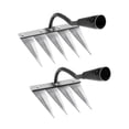 thumbnail image 1 of GROWTH TANK 2x Multifunctional Weeding Hoe Rake Harrow Seeding Tilling Vegetable Plowing 4 Tooth 5 Tooth, 1 of 9