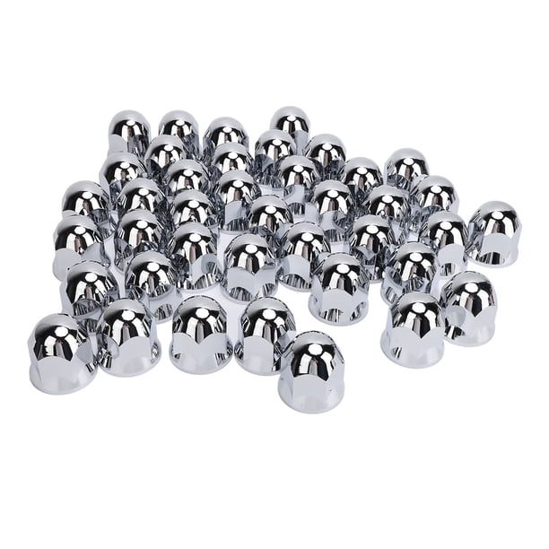 Paquete de 20 y 40 Cubias Para Tuercas, Cubias para Tuercas con Brida Tipo Bala de 33 mm Para Semirremolques, Cubierta para Tuercas Con Punta de Plástico Cromado ABS