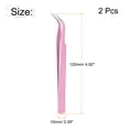 thumbnail image 2 of Unique Bargains Precision Curved Tip Tweezer Stainless Steel Multifunctional Pink 2Pack, 2 of 5