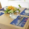 thumbnail image 4 of Ambesonne City Place Mats Set of 4, Resort Casinos on Shore, Standard Size, Violet Blue Pink Yellow, 4 of 6