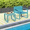 thumbnail image 4 of Gymax Ensemble de 2 Tables d'Appoint d'Extérieur 18 Pieds' Table Adirondack Résistante aux Intempéries pour Patio Bleu, 4 of 10