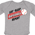 thumbnail image 4 of Inktastic Eat, Sleep, Baseball, Repeat Boys or Girls Long Sleeve Baby Bodysuit, 4 of 5