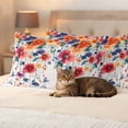 thumbnail image 3 of Retro Flowers Outdoor Waterproof Pillow Covers, Boho Modern Watercolor Floral Botanical Decorative Rectangle Throw Pillowcase Sofa Cushion Sham for Patio/Couch/Chair, 20"x12" 2 Pack, 3 of 8
