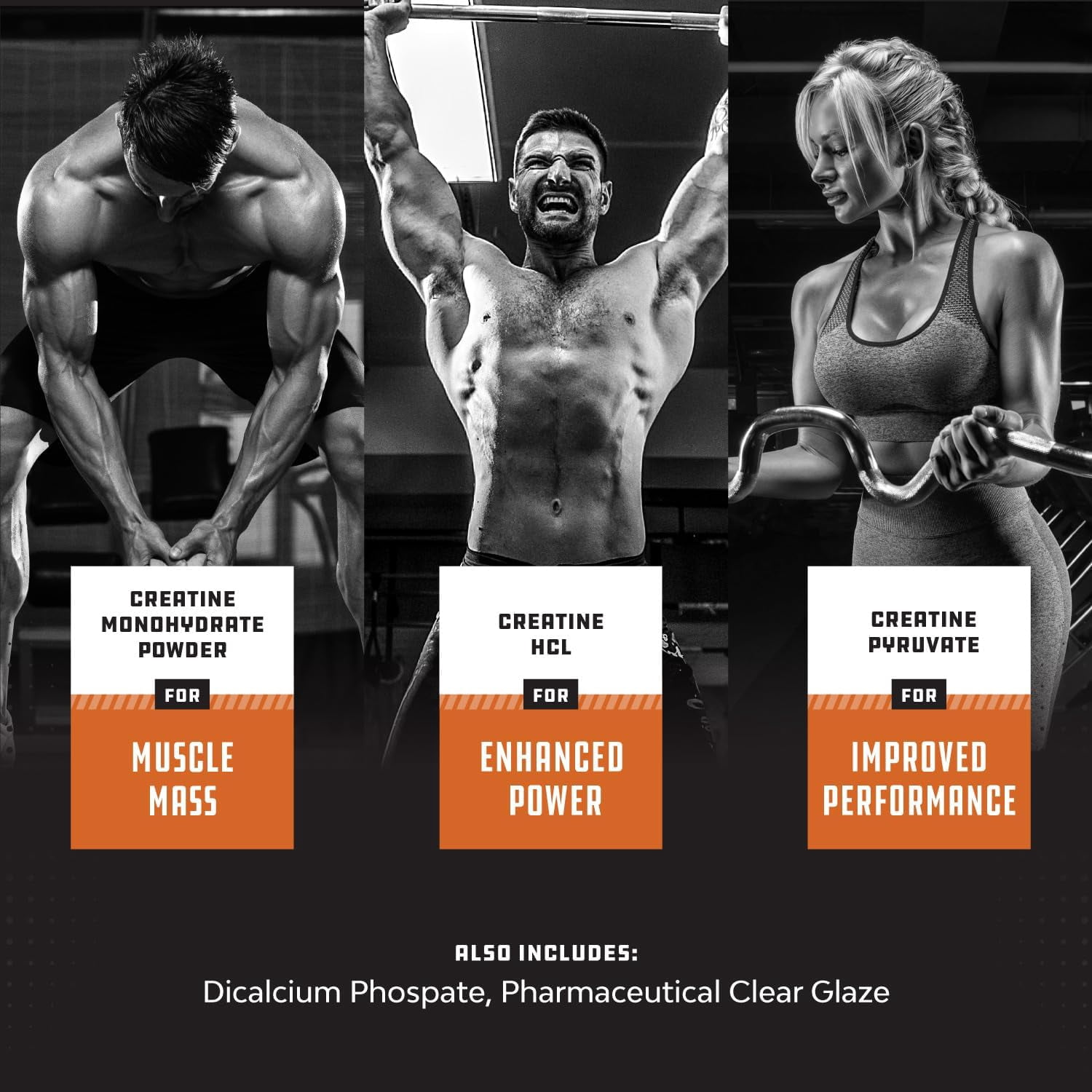 Natures Craft Tri-Phase Creatine Supplement for Muscle Recovery & Muscle Building, 240 Capsules